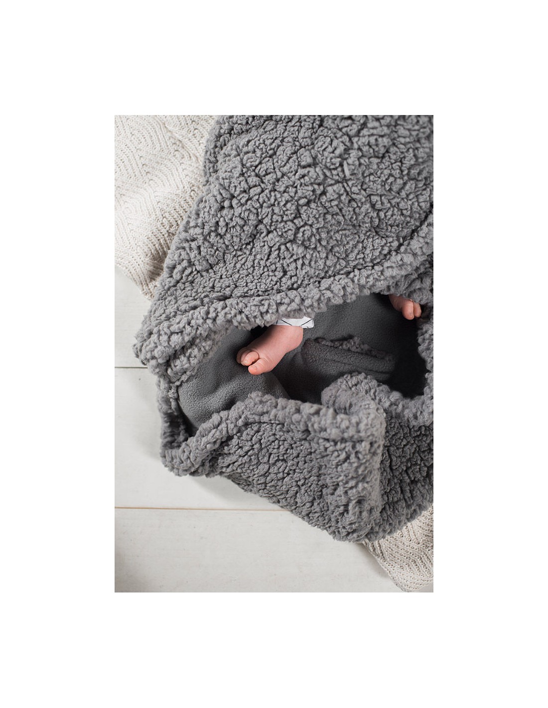 Couverture Nomade Moelleuse Lapin Grise