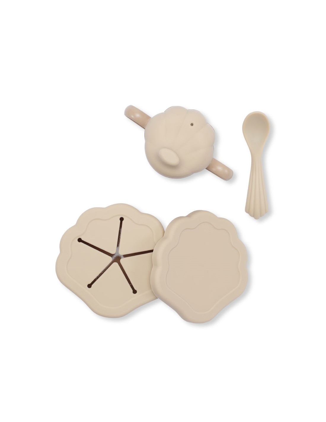 Set Repas Pour Bebe En Silicone Souple Coquillage Konges Slojd