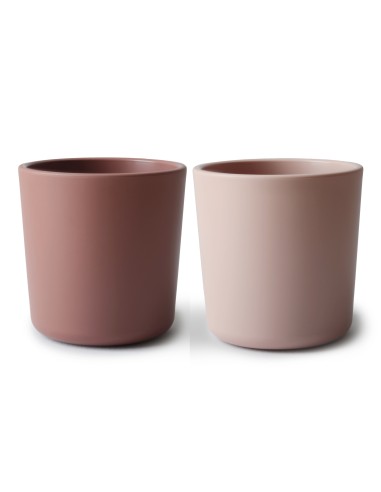 Lot de 2 Gobelets Mushie Bois de Rose et Rose poudré