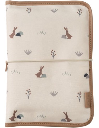 Protège carnet de santé et pochette de change Fresk Beige Lapin