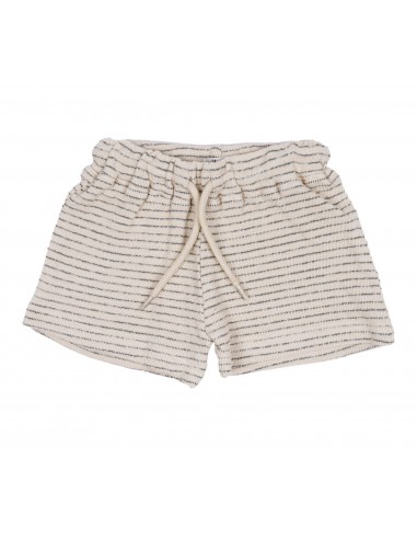 Short Crème en coton biologique Rayé