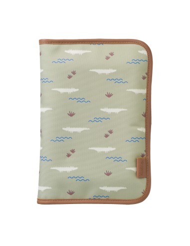 Protège carnet de santé et pochette de change Fresk Vert Menthe Crocodile