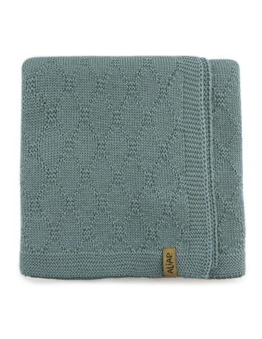 Couverture pour bébé en Laine de Mérinos 75 x 100 cm Vert Prisme