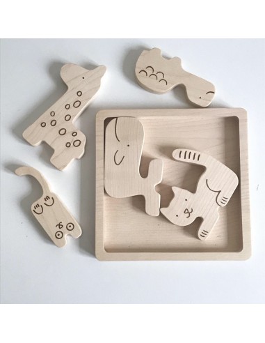 Puzzle Animaux En Bois