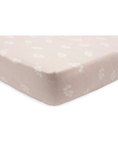 Drap housse en jersey de coton Twig Rose 40x80cm