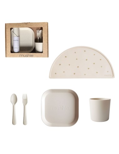 Set pour le repas Vaisselle enfant Mushie Ivory