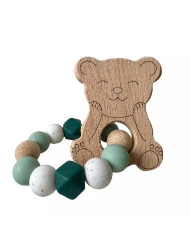 Jouet de dentition Ourson bois et silicone