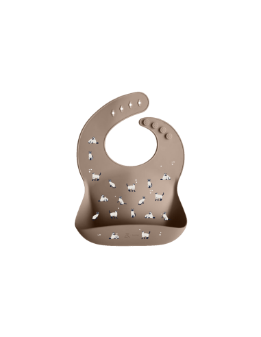 Bavoir souple en silicone Zakuw - Chats Camel