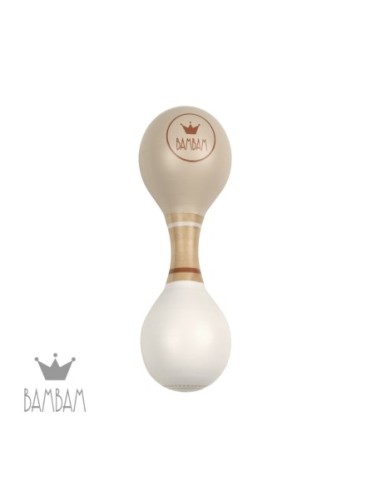 Maracas en bois Beige et Blanc