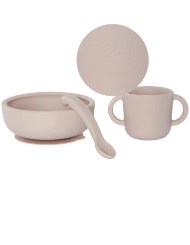 Set repas Silicone Rose