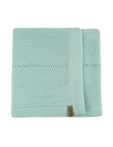 Couverture pour bébé en Laine de Mérinos 75 x 100 Vert d'Eau