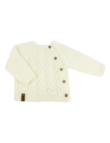 Gilet en Laine de Mérinos Crème 3 mois Blanc cassé