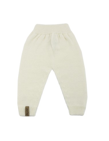 Pantalon en Laine de Mérinos Crème 3 mois Blanc cassé