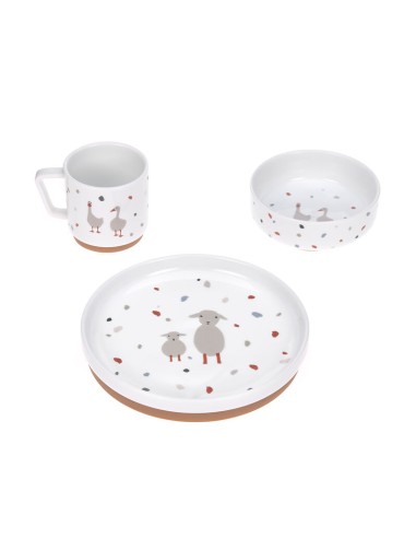 Coffret Repas en Porcelaine Tiny Farmer Mouton et Oie