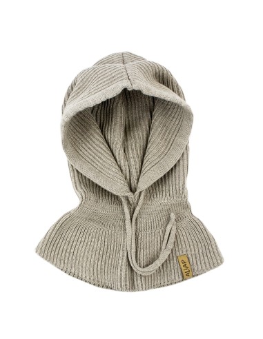 Cagoule Imani Taupe pour enfant en laine de mérinos Taupe 2 - 6 ans