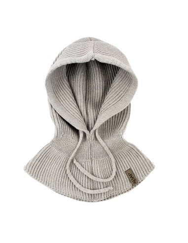 Cagoule Imani Gris Chiné pour enfant en laine de mérinos