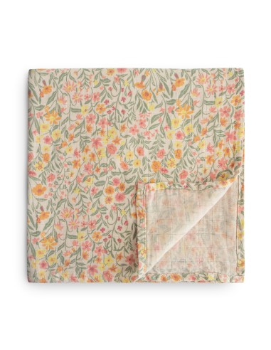 Grand Lange coton bio imprimé Pastel Blossom 120x120cm