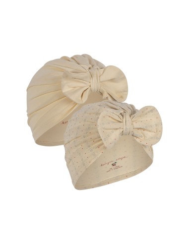 Lot de 2 Turbans Bonnet pour bébé Bambi Fête de Fleur / Pearl