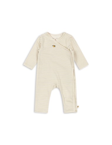 Combinaison Pyjama croisé en coton biologique Tea Stripes