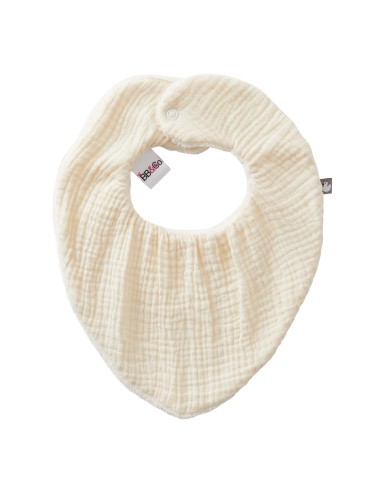 Bavoir Bandana Bambou & Gaze coton Mousse de Lait Blanc cassé