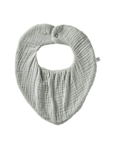 Bavoir Bandana Bambou & Gaze coton Vert de Gris Vert