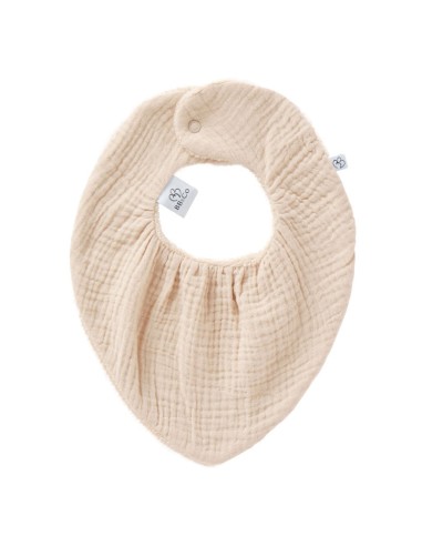 Bavoir Bandana Bambou & Gaze coton Biscuit