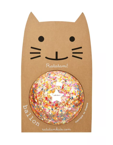 Ballon Confettis Chat 22 cm - Ratatam