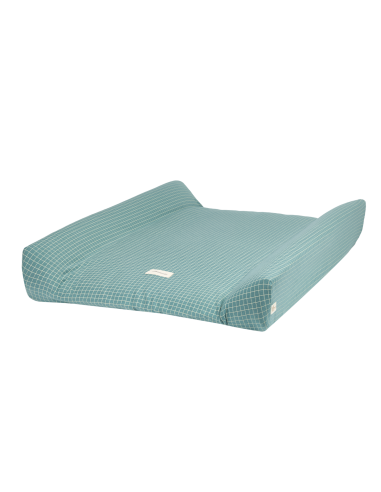 Matelas à langer Imperméable Teal cream grid