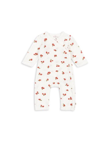 Combinaison Pyjama croisé en coton biologique Rose Red