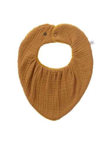 Bavoir Bandana Bambou & Gaze coton Havane Camel