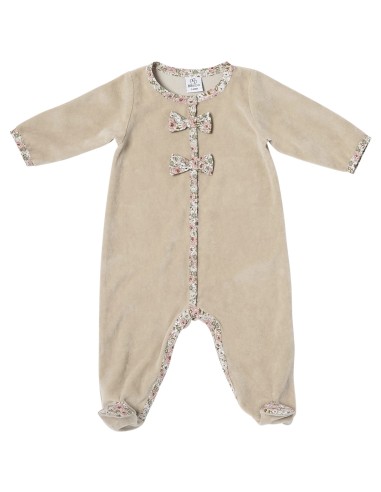 Pyjama avec pieds Velours Beige Afternoon Tea 6 mois Beige