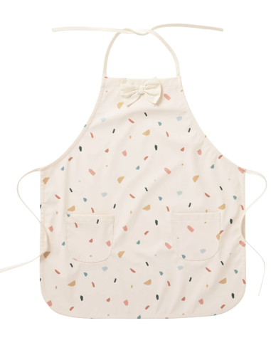 Tablier de Cuisine Enfant en toile Cirée Terrazzo Nœud