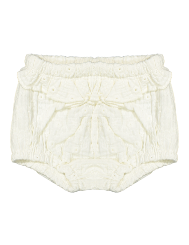 Culotte Bloomer Blanche en Coton Biologique 3 mois Blanc