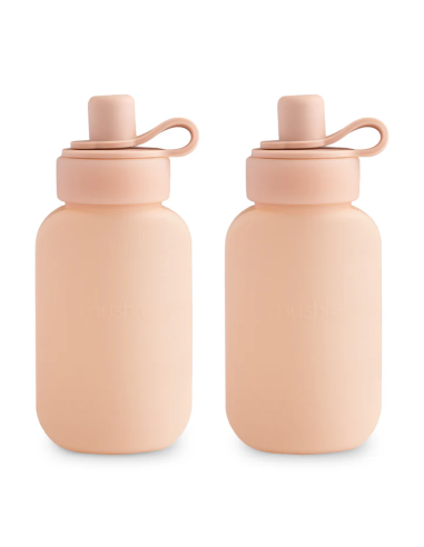 Lot de 2 Gourdes à compotes / purées Réutilisables en Silicone Blush - Mushie